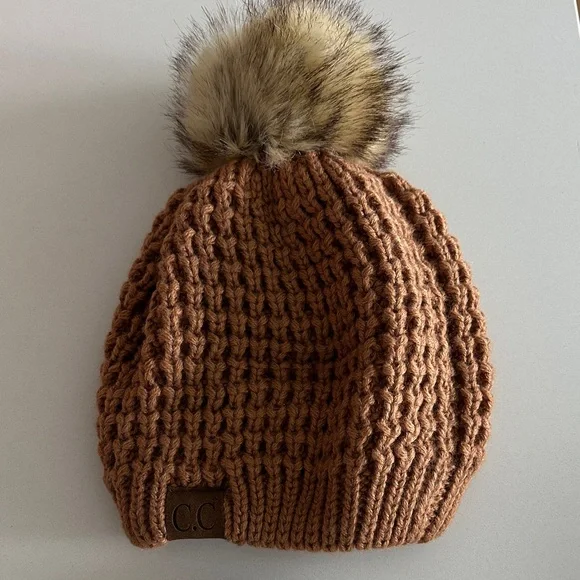 Warm Brown and Cream Beanie Duo - Picture 3 of 6